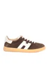 Hogan Stylish Sneakers With Contrast Panel And Suede Finish In Brown