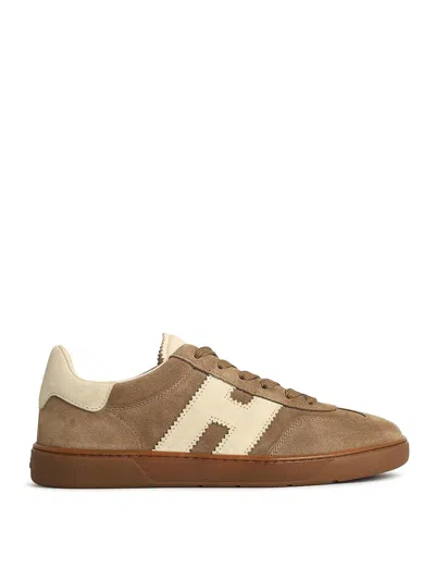 Hogan Cool Beige Suede Sneakers In Multi