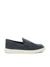 Hogan Suede Moccasin With Stitched Mask