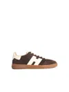 Hogan Low-top Suede Sneakers With Contrasting Stripe In Brown