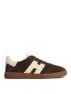 Hogan Rubber Sole Suede Finish Sneakers In Brown