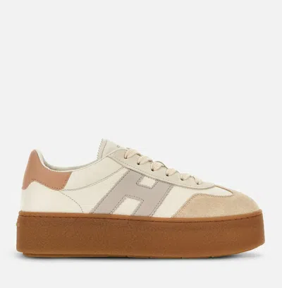 Hogan Low-top Sneakers With Suede Accents And Chunky Sole In Neutral