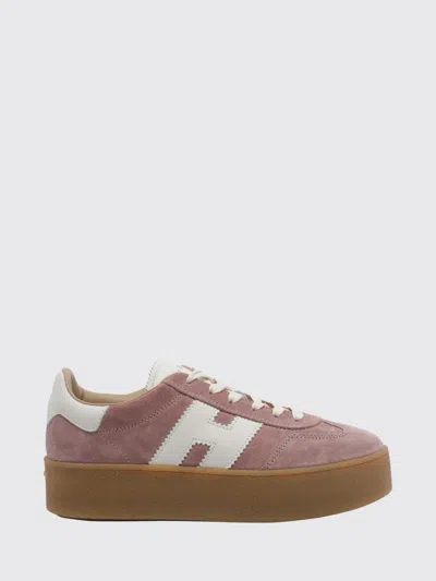 Hogan Cool H698 Platform Sneakers In Suede Leather With H Logo In Pink
