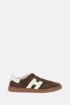 Hogan Rubber Sole Suede Finish Sneakers In Brown