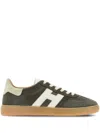 Hogan Leather Lace-up Sneakers Rubber Sole In Green