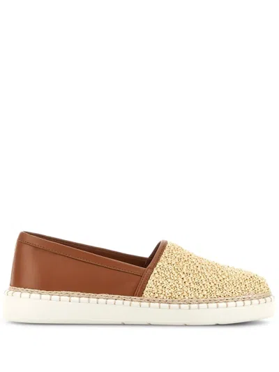 Hogan Cool Leather Loafers In Nude