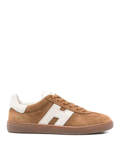 Hogan Cool Leather Sneakers In Brown