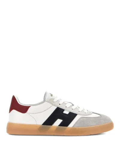 Hogan Cool Leather Sneakers With Nappa And Suede Inserts In White