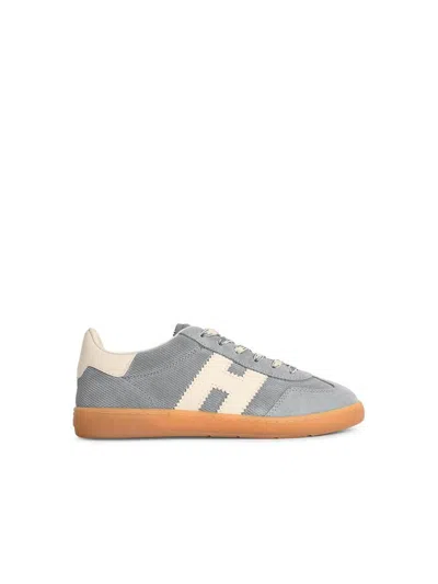 Hogan Cool Light Blue Suede Sneakers In Multi