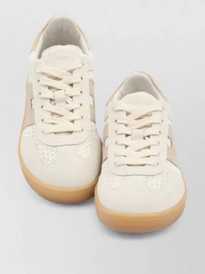 Hogan Cool Low Top Crochet Suede Sneakers In Neutral