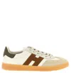 Hogan Light Beige Sneakers With Smooth And Suede Textures In Animal Print