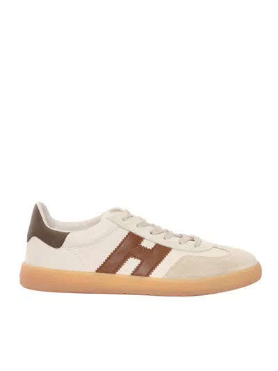 Hogan Cool Smooth Suede Panel Sneakers In Black