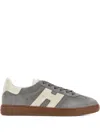 Hogan Trendy Suede Round Toe Rubber Sole Sneakers In Gray