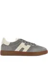 Hogan Trendy Suede Round Toe Rubber Sole Sneakers