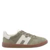 Hogan Round Toe Suede Low Top Sneakers In Gray