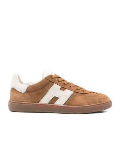 HOGAN HOGAN H647 LOGO-PATCH LOW-TOP SNEAKERS