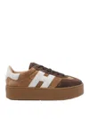 Hogan Low Top Platform Sole Sneakers In Brown