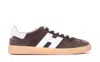 Hogan Stylish Sneakers With Contrast Panel And Suede Finish In Brown