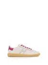 Hogan Cool Sneakers In Fuchsia White Leather And Contrasting Bottom In Fuxia