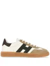 Hogan Leather And Suede Sneakers With Memory Foam Insole In Neutrals