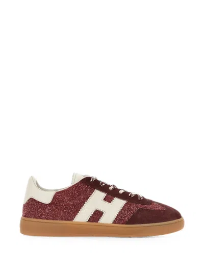 Hogan Cool Suede Sneakers In Burgundy