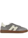 Hogan Trendy Suede Round Toe Rubber Sole Sneakers In Gray