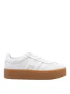 Hogan Stylish Leather Sneakers Platform Sole In White
