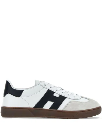 Hogan Cool Suede And Smooth Leather Sneakers Shoes In White