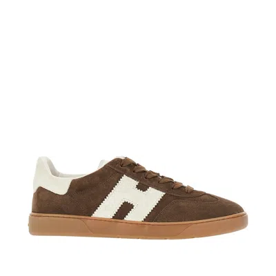 Hogan Rubber Sole Suede Finish Sneakers In Neutral