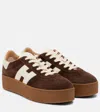 Hogan Chocolate Brown Suede Platform Sneakers With Lace-up Closure And H Logo Detail In Brown