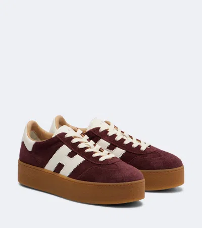 Hogan Cool Logo-patch Platform Sneakers In Brown