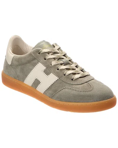 Hogan Neutrals Cool Side Stitched Logo Suede Sneakers In Multi