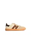 Hogan Cool White Leather Sneakers In Brown