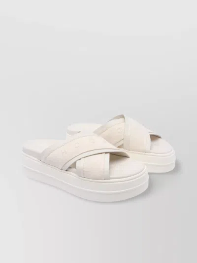 HOGAN CROSS STRAP PLATFORM SANDALS