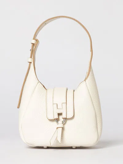 Hogan Trend Mini Leather Hobo Bag In White