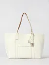 Hogan Script Shopping Tote Bag Top Handles Strap In White