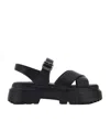 Hogan Leather Sandal With Midsole Sandals In Black