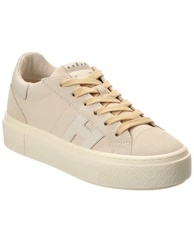 Hogan Crosswind Leather Sneaker In Neutral