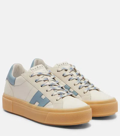 Hogan Crosswind Leather Sneakers In White