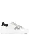 Hogan Crosswind Nappa Leather And Suede Sneakers With Glitter H Detail Shoes In White