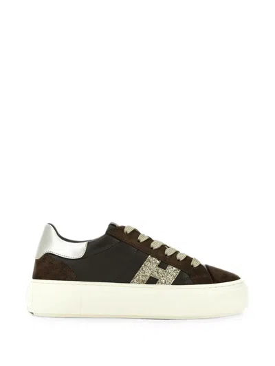 Hogan Crosswind Sneakers In Brown