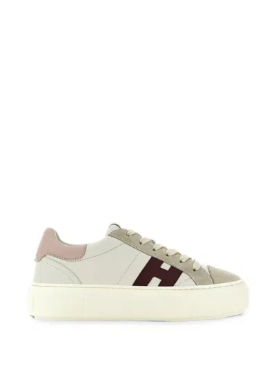 Hogan Woman Flat Sneakers In Neutral