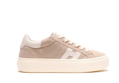 Hogan Grey Crosswind Calfskin Suede Sneakers In Neutral