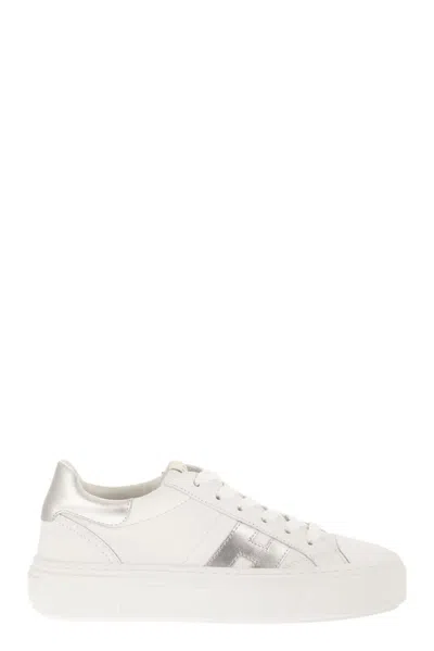 Hogan Crosswind Platform Sneakers In Smooth And Laminated Calfskin In White