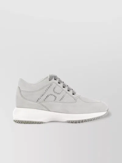 Hogan Crystal-embellished Interactive Low-top Sneakers In Gray