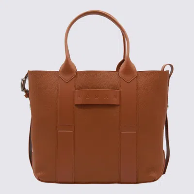 HOGAN HOGAN BROWN LEATHER TOTE