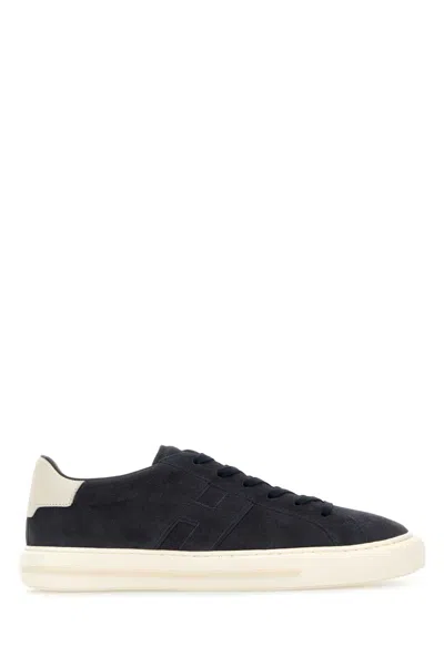Hogan Blue H691 Suede Sneakers In Black
