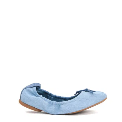 Hogan Denim Ballerina Shoes In Blue