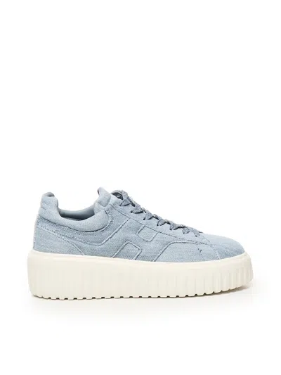 Hogan Denim H Stripes Blue Sneakers