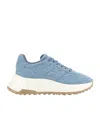 Hogan Light Blue Denim Sneakers With Logo-embroidered Tongue In Blue